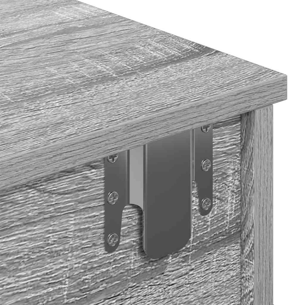 Produktbild för Vägghylla med lådor grå sonoma 100x37,5x19 cm konstruerat trä