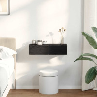 Produktbild för Vägghylla med lådor svart 60x26,5x15 cm konstruerat trä