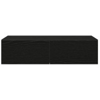 Produktbild för Vägghylla med lådor svart 60x26,5x15 cm konstruerat trä