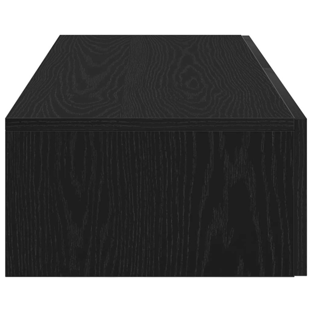 Produktbild för Vägghylla med lådor svart 60x26,5x15 cm konstruerat trä