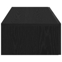 Produktbild för Vägghylla med lådor svart 60x26,5x15 cm konstruerat trä