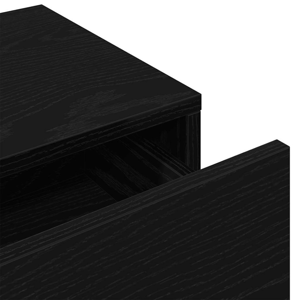 Produktbild för Vägghylla med lådor svart 60x26,5x15 cm konstruerat trä