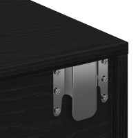 Produktbild för Vägghylla med lådor svart 60x26,5x15 cm konstruerat trä