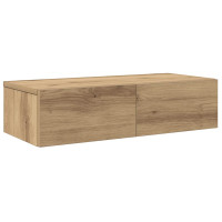 Produktbild för Vägghylla med lådor ek 60x26,5x15 cm konstruerat trä