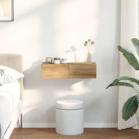 Produktbild för Vägghylla med lådor ek 60x26,5x15 cm konstruerat trä