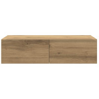 Produktbild för Vägghylla med lådor ek 60x26,5x15 cm konstruerat trä