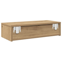 Produktbild för Vägghylla med lådor ek 60x26,5x15 cm konstruerat trä