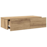 Produktbild för Vägghylla med lådor ek 60x26,5x15 cm konstruerat trä
