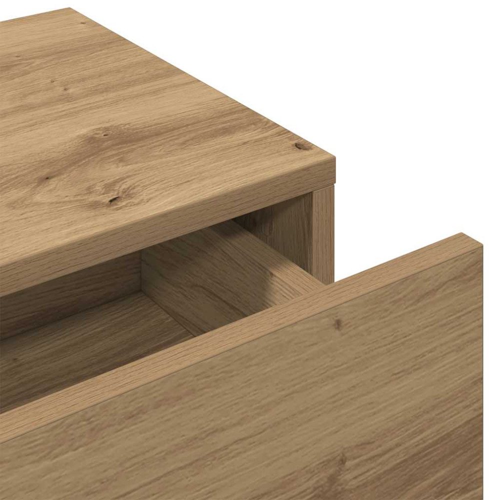 Produktbild för Vägghylla med lådor ek 60x26,5x15 cm konstruerat trä