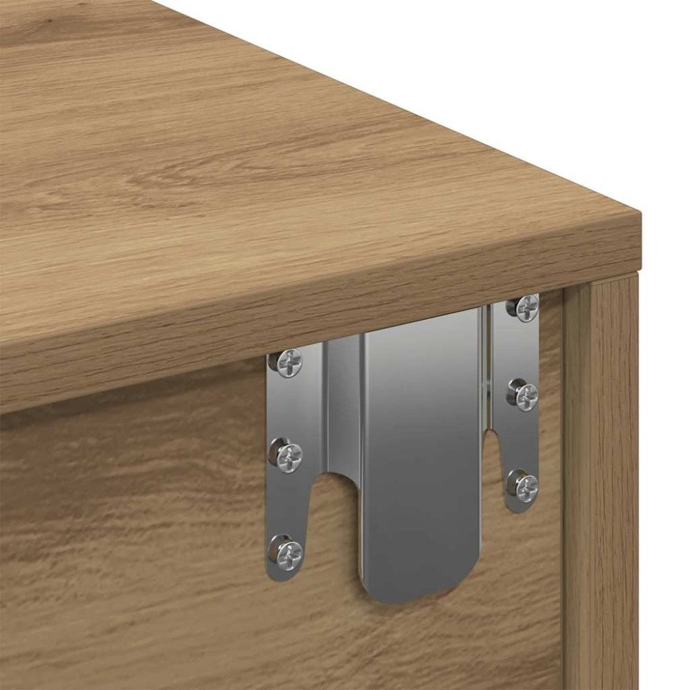 Produktbild för Vägghylla med lådor ek 60x26,5x15 cm konstruerat trä