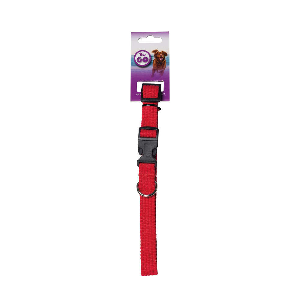 Produktbild för KW GO Halsband Röd ställbart 15mm/34-48cm