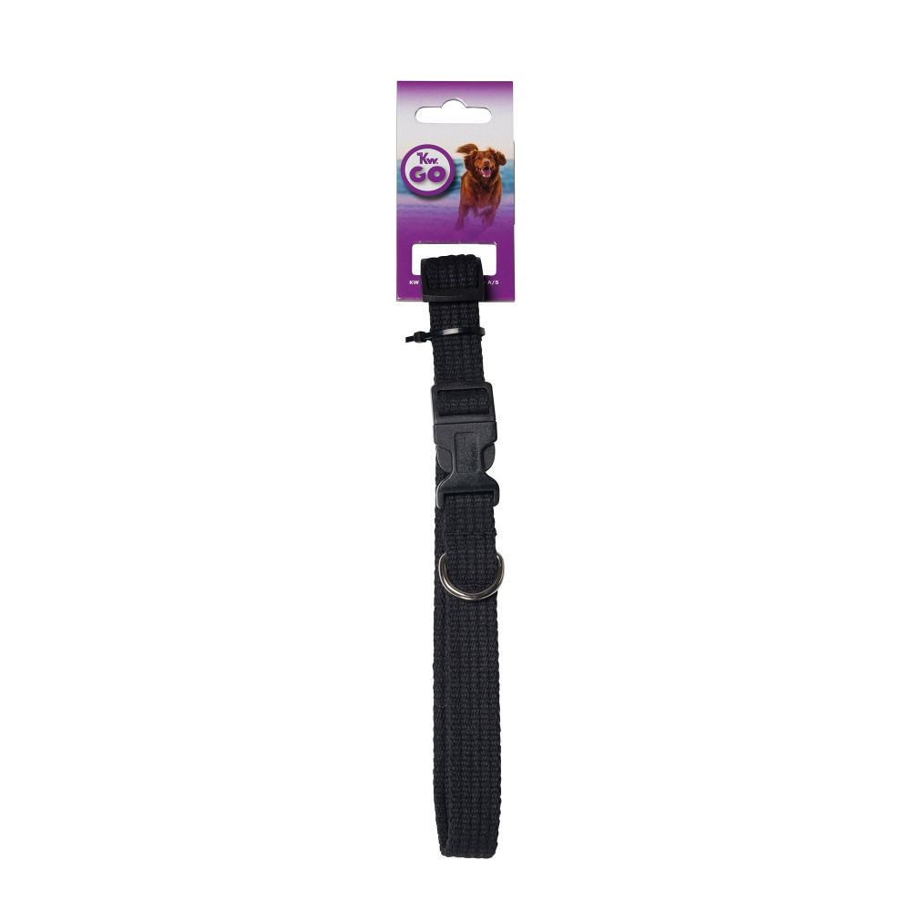 Produktbild för KW GO Halsband Svart ställbart 15mm/34-48cm