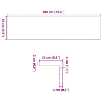 Produktbild för Trappstegsmattor 4 pcs obehandlad 100x25x2 cm massiv ek