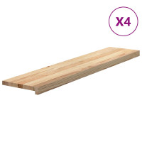 Produktbild för Trappstegsmattor 4 pcs obehandlad 120x25x2 cm massiv ek