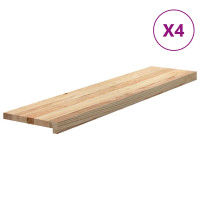Produktbild för Trappstegsmattor 4 pcs obehandlad 110x30x2 cm massiv ek