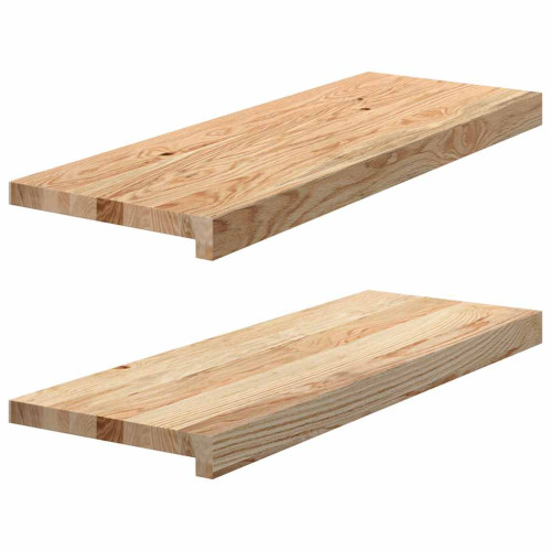 vidaXL Fönsterbänkar 2 st obehandlad 70x30x2 cm massiv ek