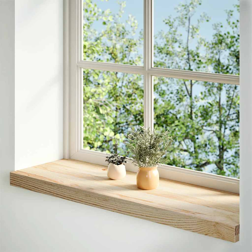 Produktbild för Fönsterbänkar 2 st obehandlad 70x30x2 cm massiv ek