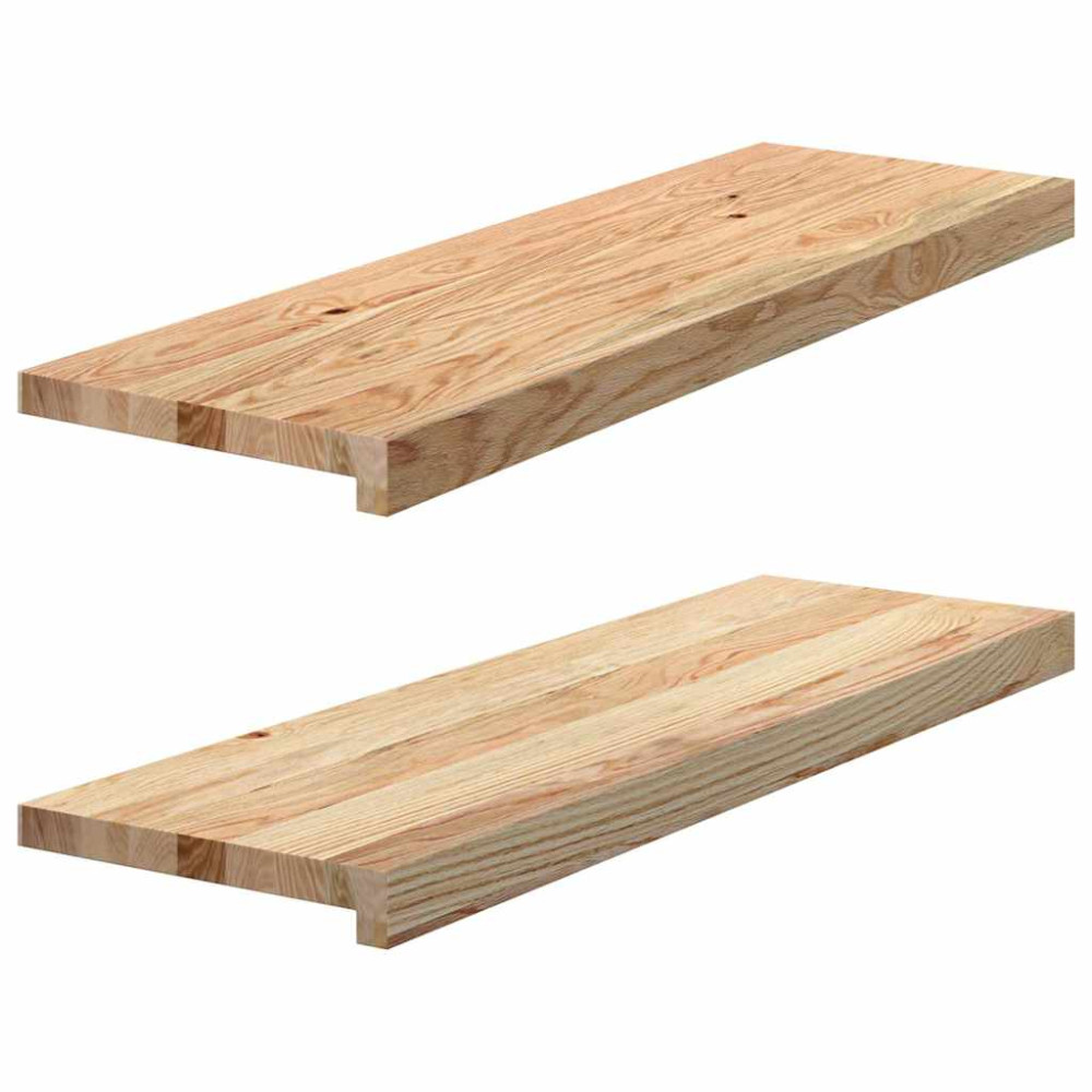 Produktbild för Fönsterbänkar 2 st obehandlad 80x30x2 cm massiv ek
