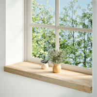 Produktbild för Fönsterbänkar 2 st obehandlad 80x30x2 cm massiv ek