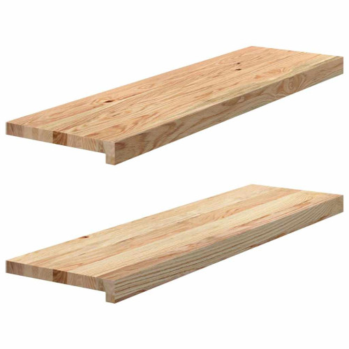vidaXL Fönsterbänkar 2 st obehandlad 90x30x2 cm massiv ek