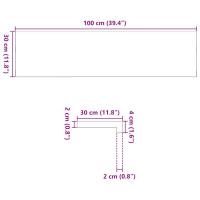 Produktbild för Fönsterbänkar 2 st obehandlad 100x30x2 cm massiv ek