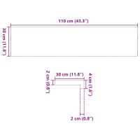 Produktbild för Fönsterbänkar 2 st obehandlad 110x30x2 cm massiv ek