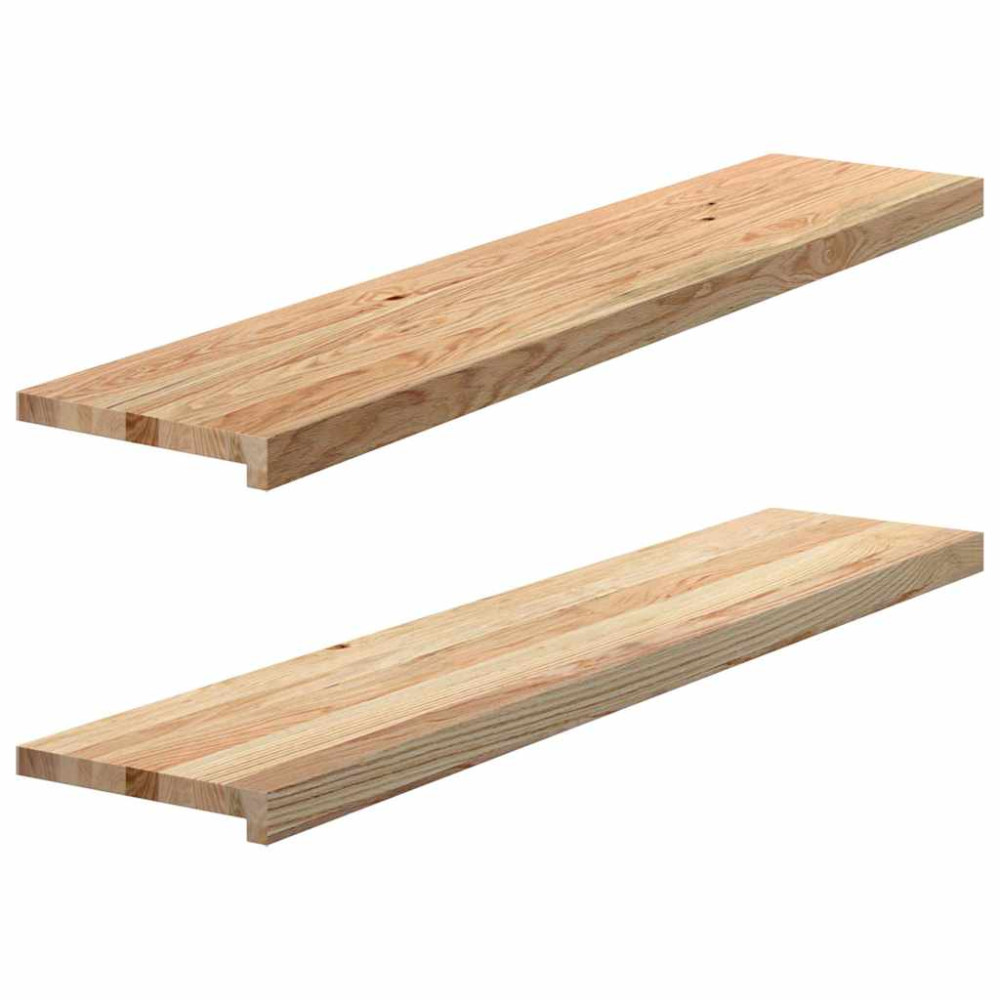 Produktbild för Fönsterbänkar 2 st obehandlad 120x30x2 cm massiv ek
