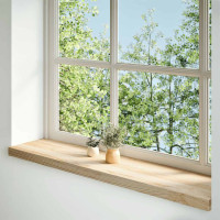 Produktbild för Fönsterbänkar 2 st obehandlad 120x30x2 cm massiv ek