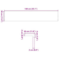 Produktbild för Fönsterbänkar 2 st obehandlad 140x30x2 cm massiv ek