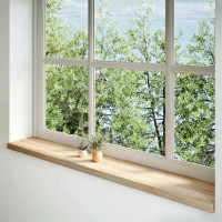 Produktbild för Fönsterbänkar 2 st obehandlad 160x30x2 cm massiv ek