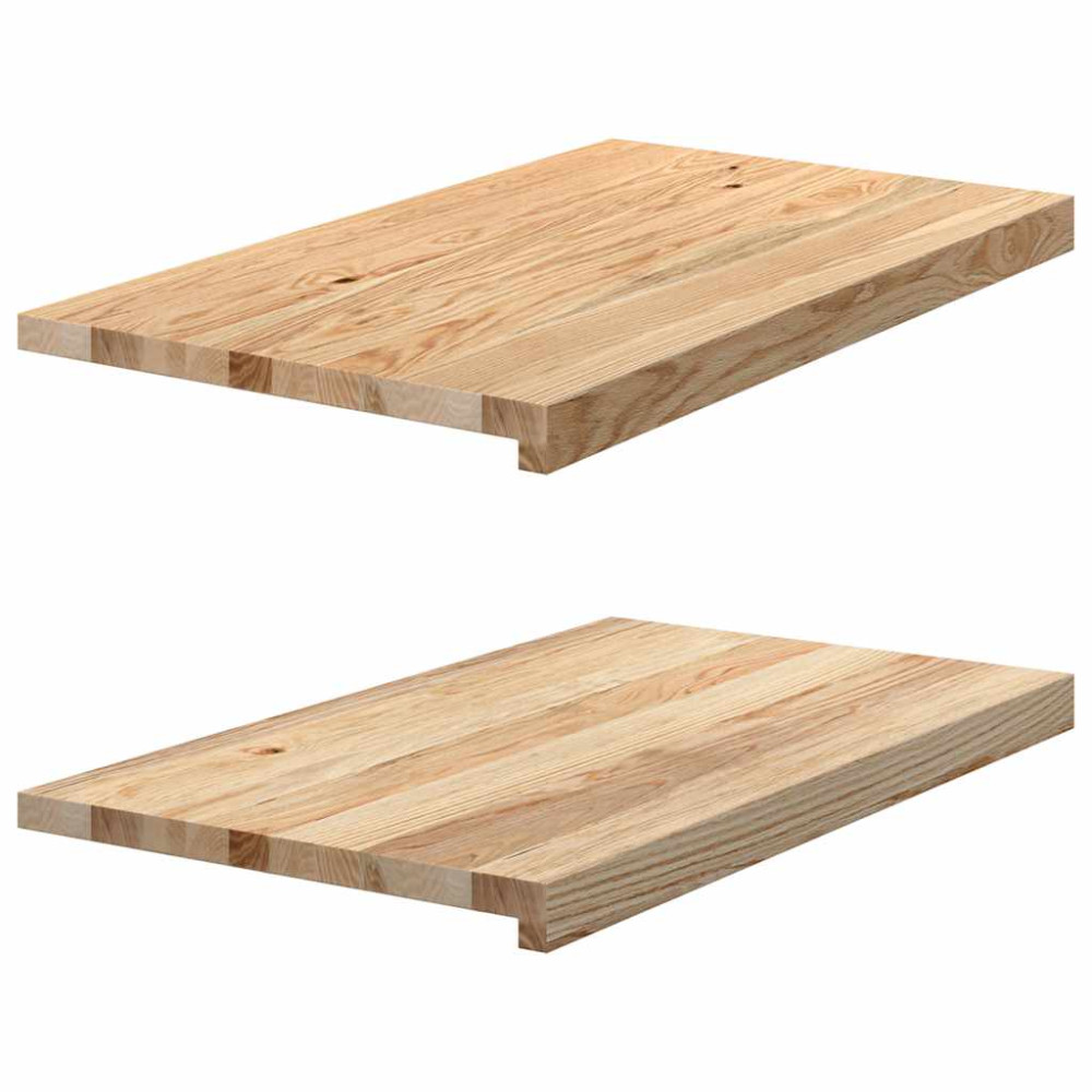 Produktbild för Fönsterbänkar 2 st obehandlad 70x40x2 cm massiv ek