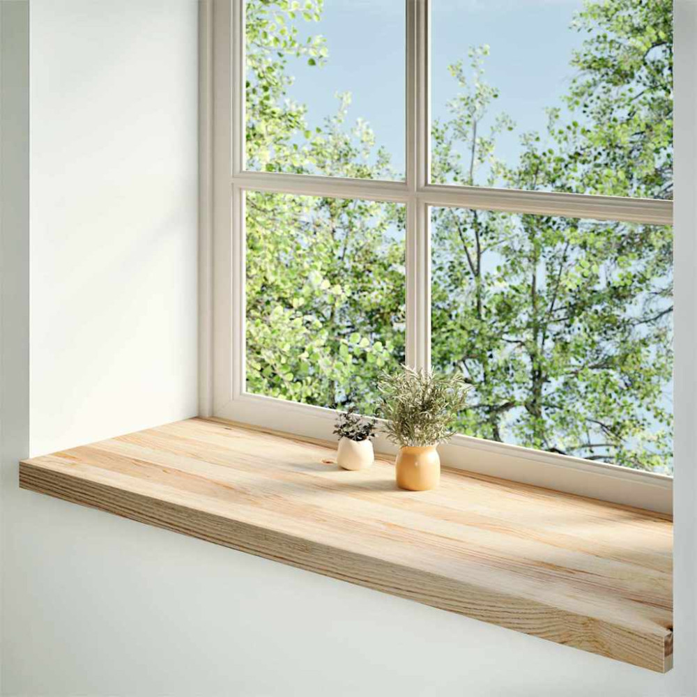 Produktbild för Fönsterbänkar 2 st obehandlad 100x40x2 cm massiv ek