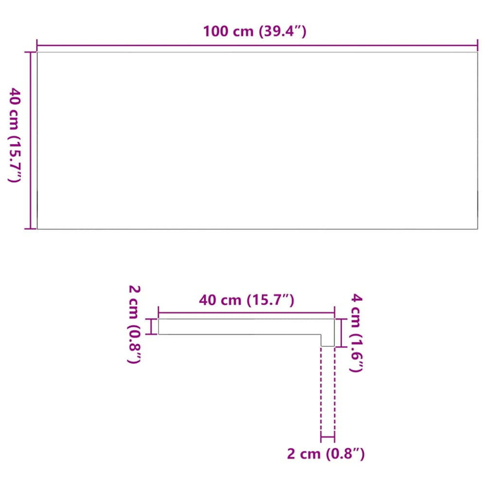 Produktbild för Fönsterbänkar 2 st obehandlad 100x40x2 cm massiv ek