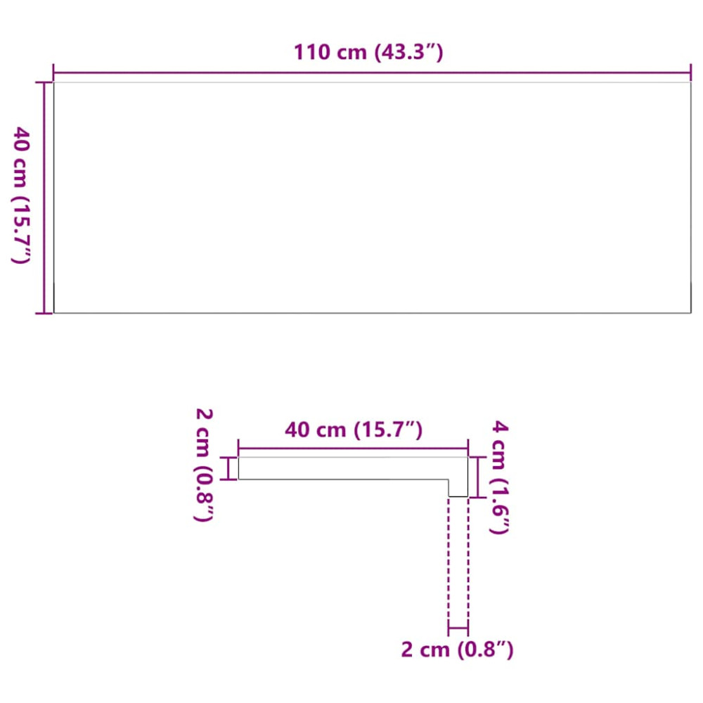 Produktbild för Fönsterbänkar 2 st obehandlad 110x40x2 cm massiv ek