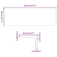 Produktbild för Fönsterbänkar 2 st obehandlad 120x40x2 cm massiv ek