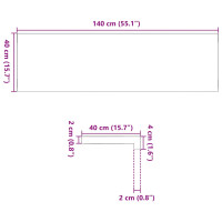 Produktbild för Fönsterbänkar 2 st obehandlad 140x40x2 cm massiv ek