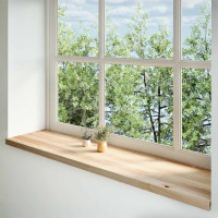 Produktbild för Fönsterbänkar 2 st obehandlad 160x40x2 cm massiv ek
