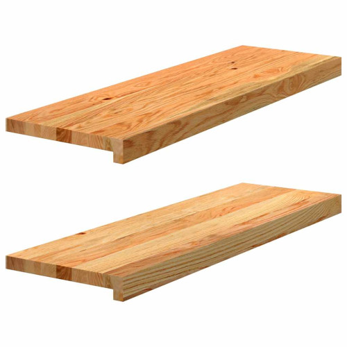 vidaXL Fönsterbänkar 2 st ljusbrun 80x30x2 cm massiv ek