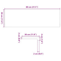 Produktbild för Fönsterbänkar 2 st ljusbrun 80x30x2 cm massiv ek