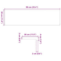 Produktbild för Fönsterbänkar 2 st ljusbrun 90x30x2 cm massiv ek