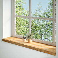 Produktbild för Fönsterbänkar 2 st ljusbrun 110x30x2 cm massiv ek