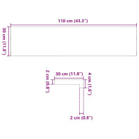 Produktbild för Fönsterbänkar 2 st ljusbrun 110x30x2 cm massiv ek