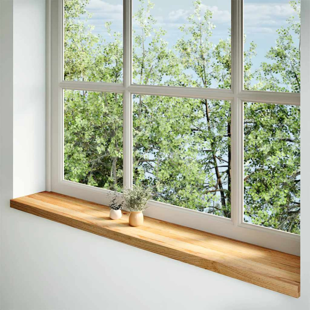 Produktbild för Fönsterbänkar 2 st ljusbrun 160x30x2 cm massiv ek