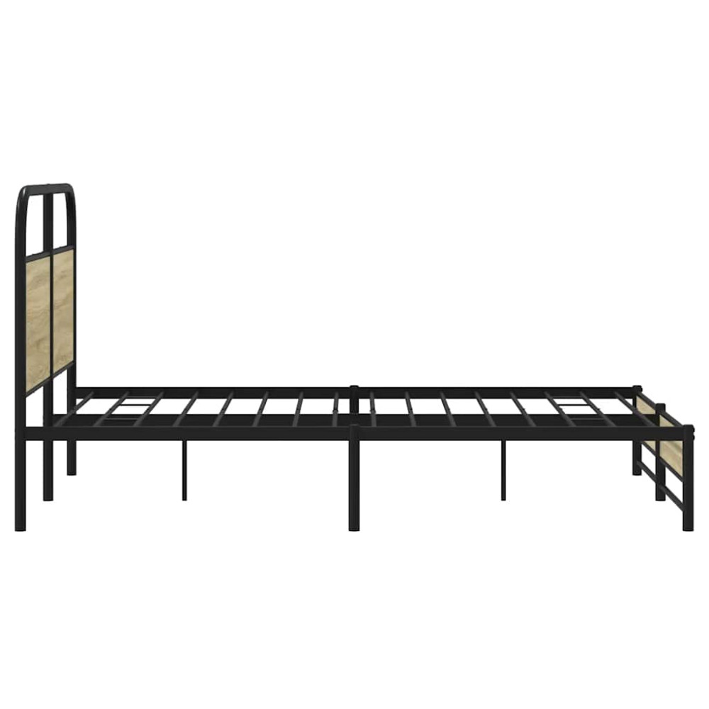Produktbild för Sängram utan madrass sonoma-ek 135x190 cm konstruerad trä