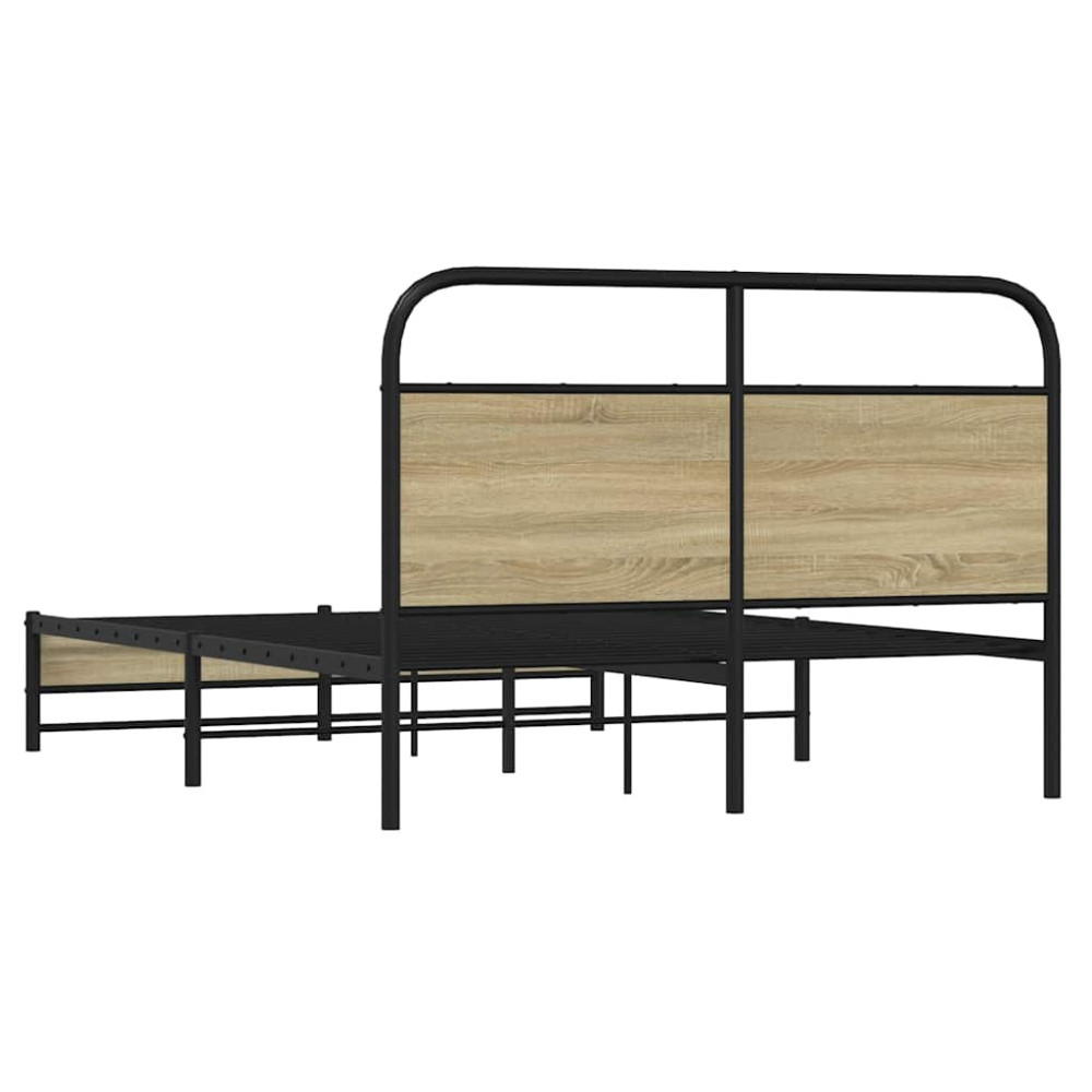 Produktbild för Sängram utan madrass sonoma-ek 135x190 cm konstruerad trä
