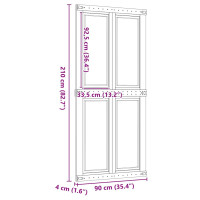 Produktbild för Ladugårdsdörr CORONA 90x210 cm massiv furu