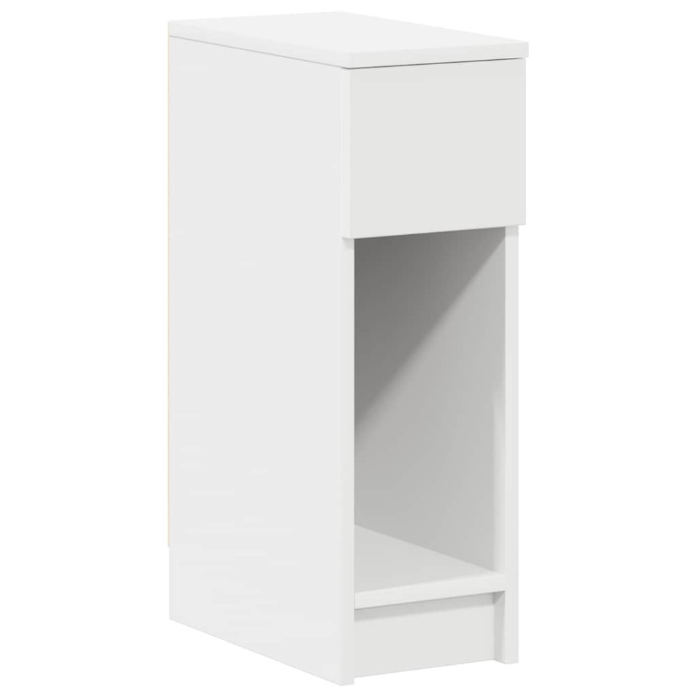 Produktbild för Sängbord 2 st med låda vit 20x36x60 cm
