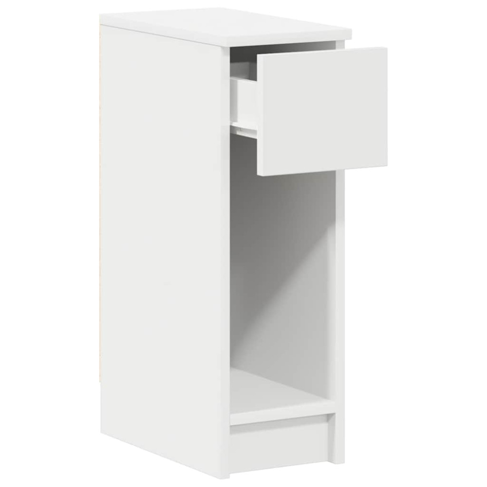 Produktbild för Sängbord 2 st med låda vit 20x36x60 cm