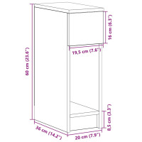 Produktbild för Sängbord 2 st med låda sonoma-ek 20x36x60 cm