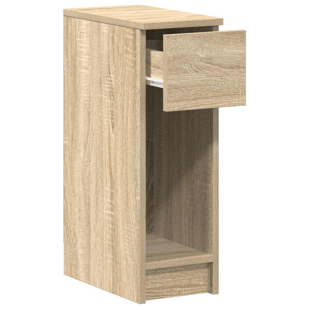 Produktbild för Sängbord 2 st med låda sonoma-ek 20x36x60 cm